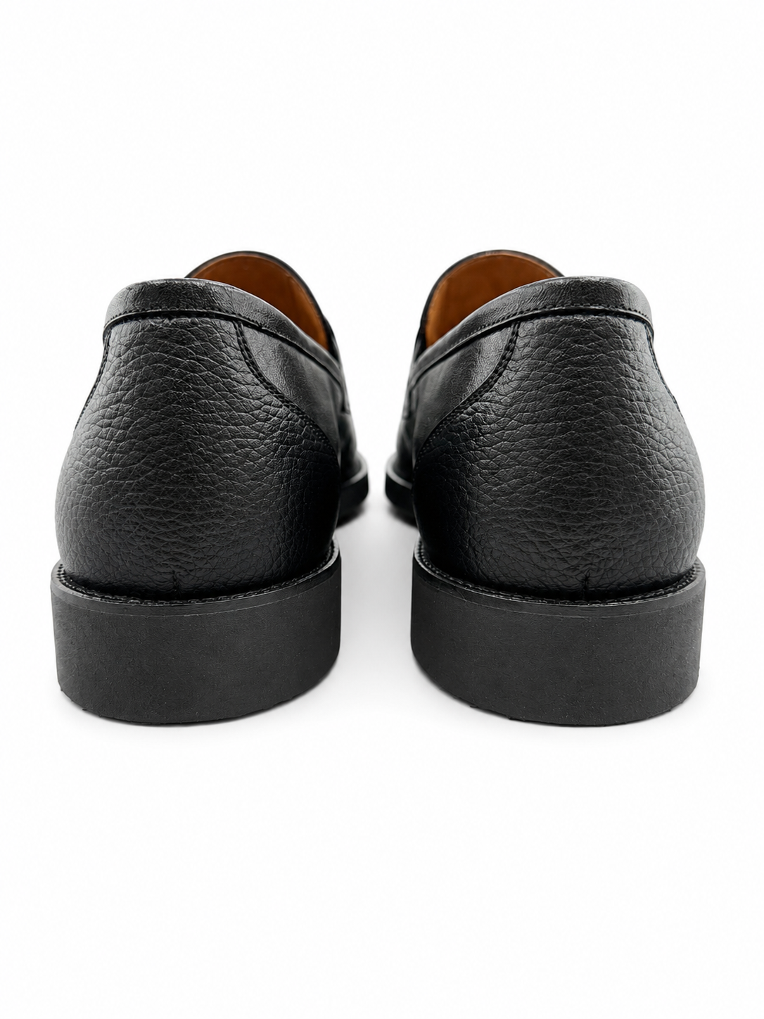 Premium Turkish Leather - Black IF. Shoes with Silver Pin - 7950