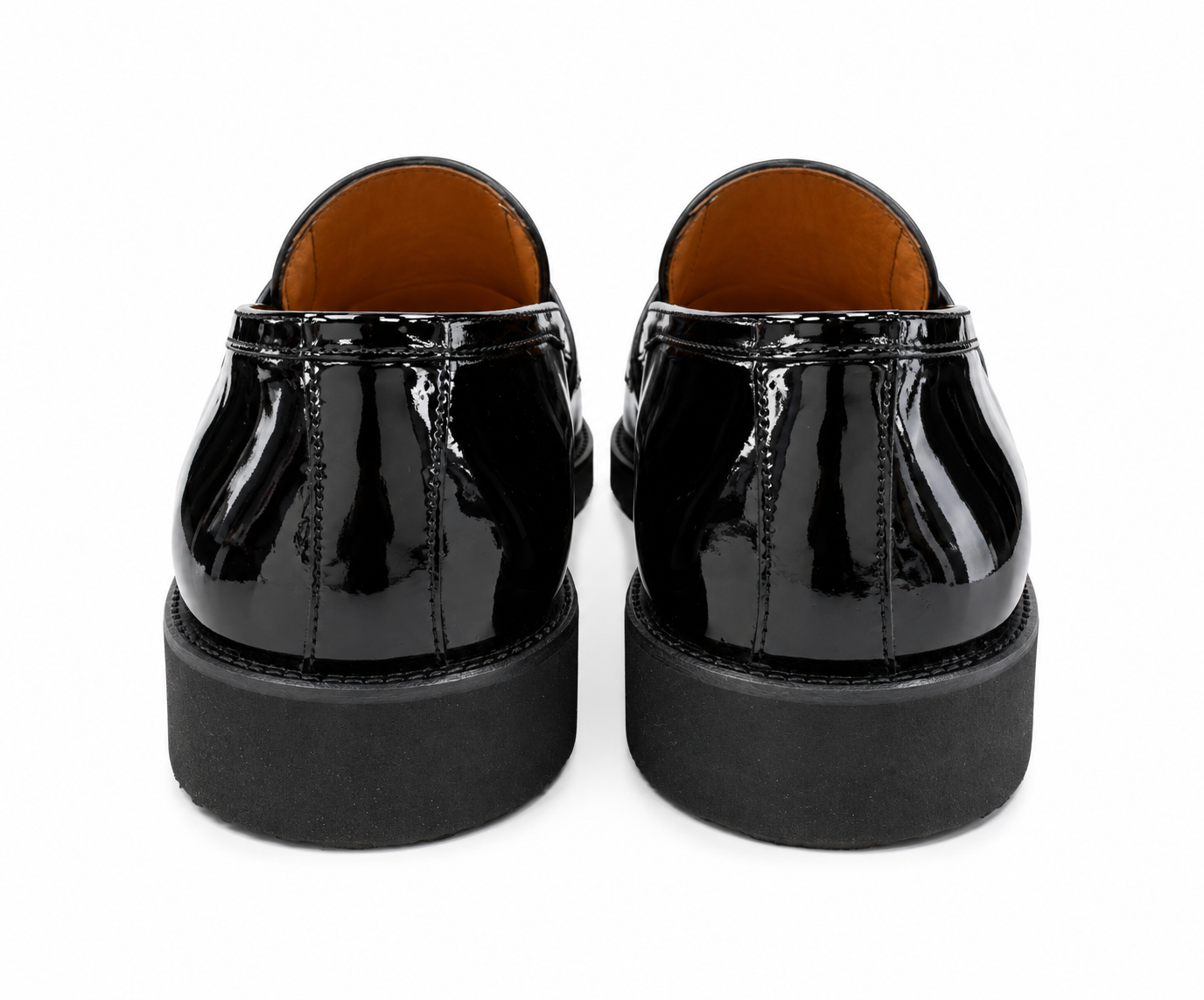 Premium Turkish Leather - Black IF. Shoes with Glossy Finish and Detailed Stitch- 3477