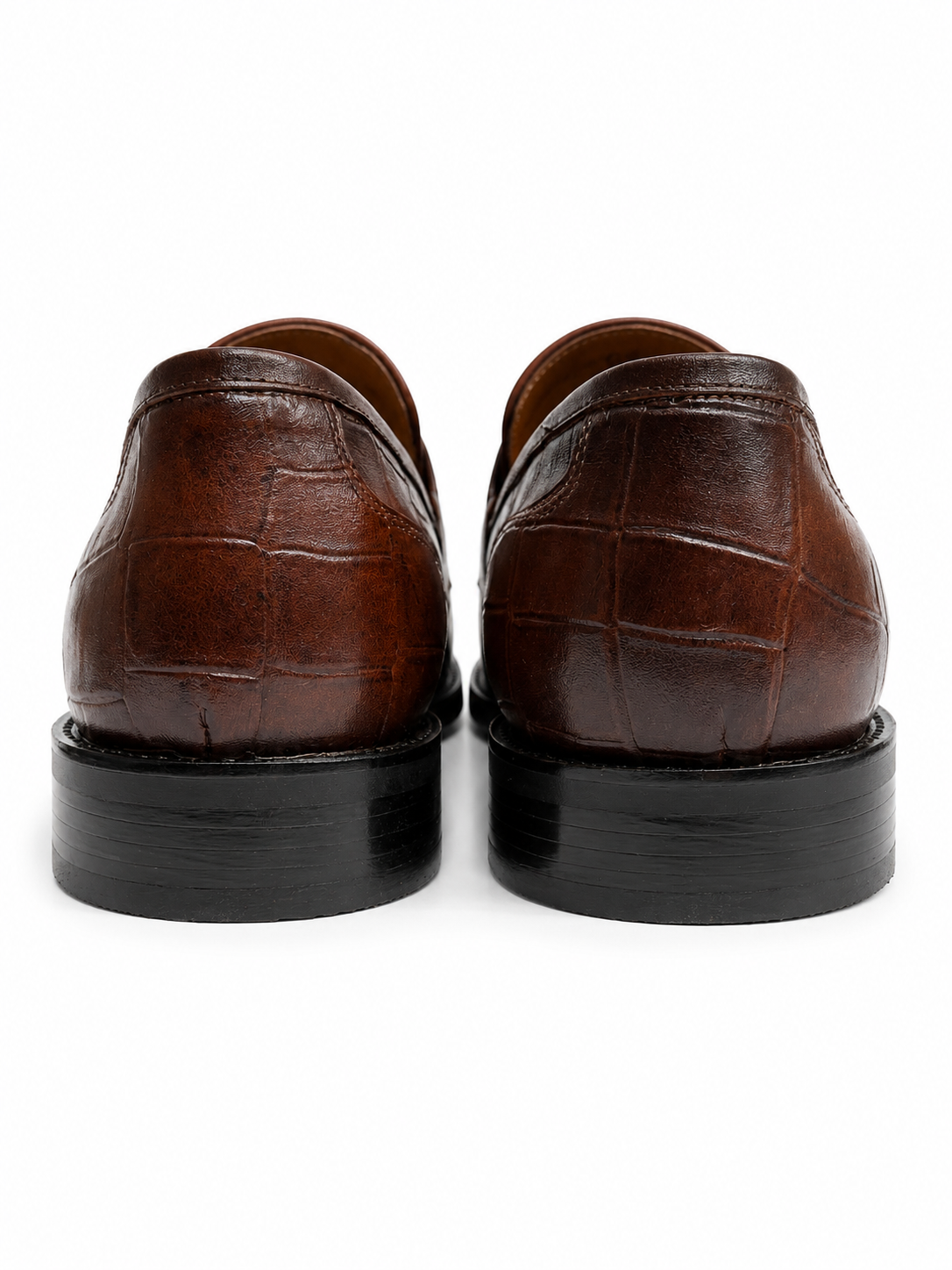 Brown Istanbul Fashion by Raad Red Bottom Shoes With Unique Textured Leather -602