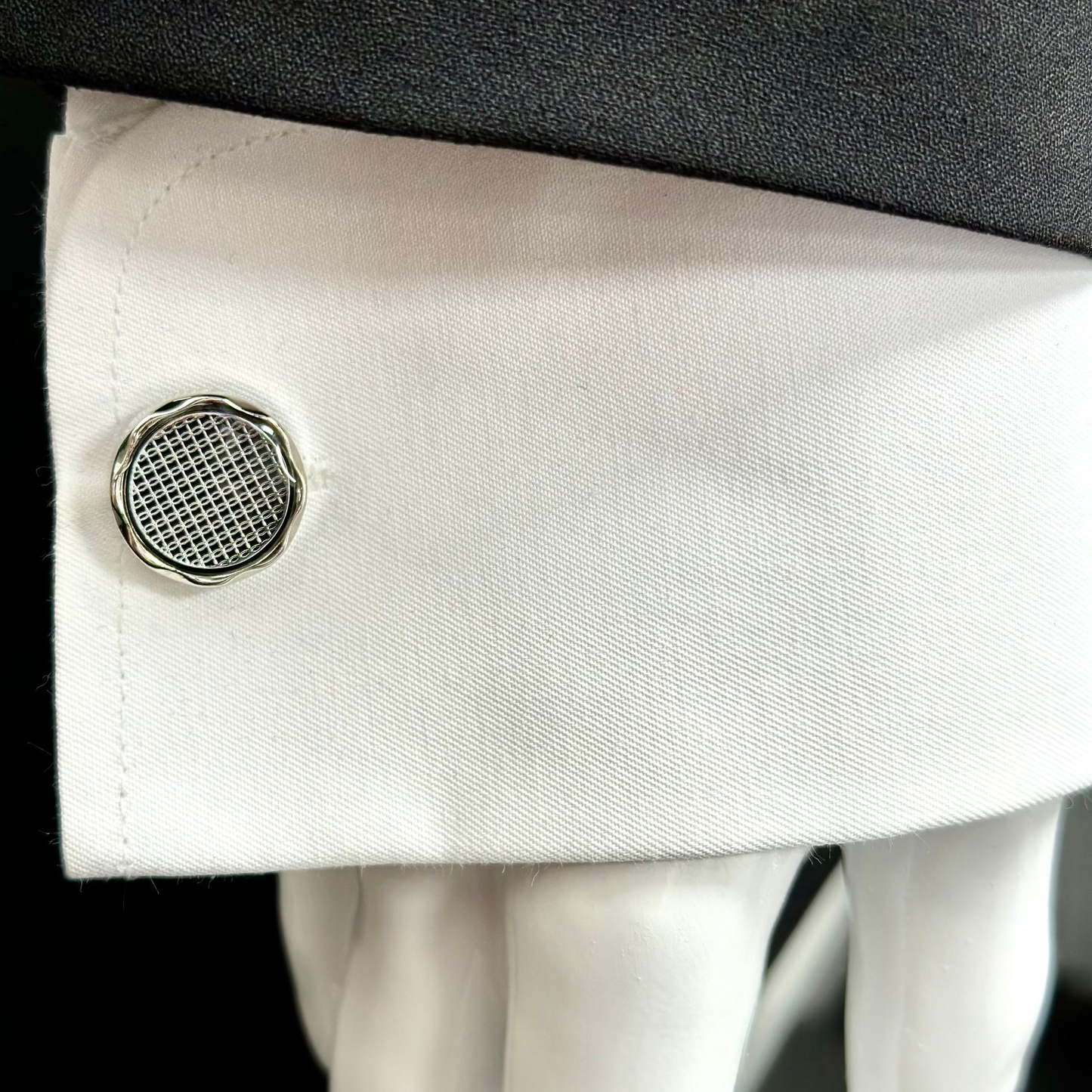 Silver Shiny Round Round Istanbul Fashion Cufflinks - 27