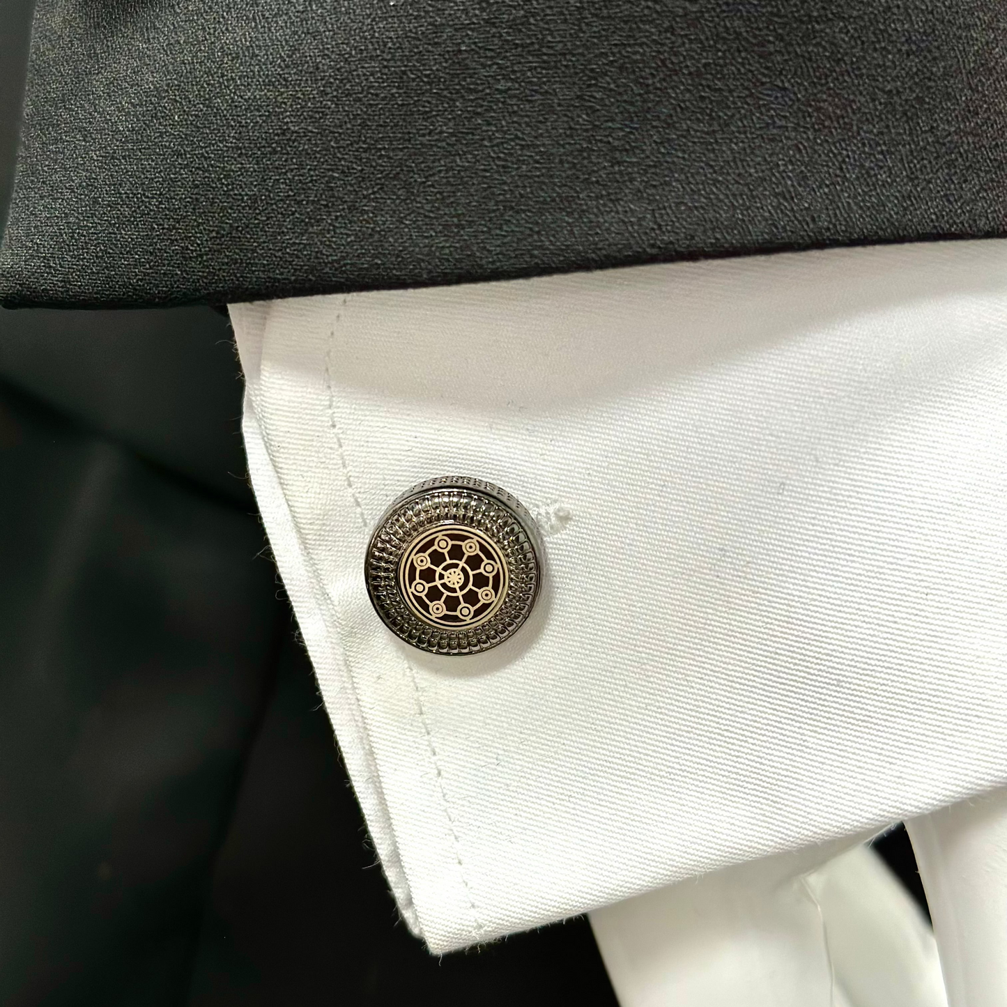 Elegant Detailing of Silver, Champagne and Chrome- Istanbul Fashion Cufflinks - 37