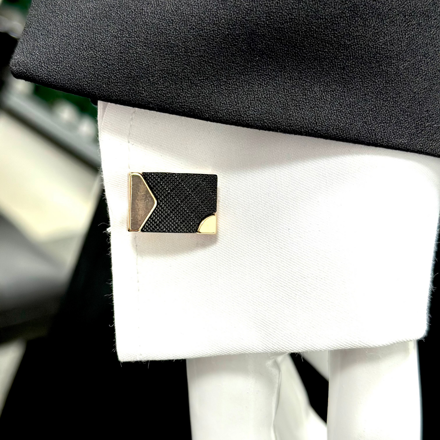 Stylish Rectangular Rose Gold Detailed with Black - Istanbul Fashion Cufflinks - 74