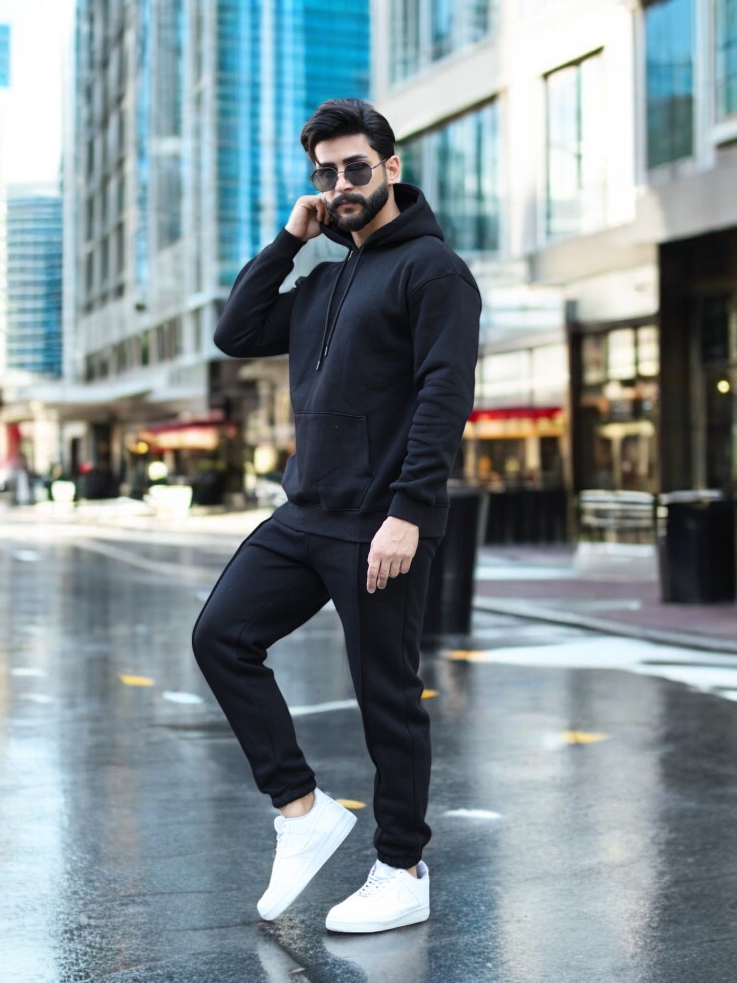 Two-Pieces Set Gray Hoodie and Sweatpants