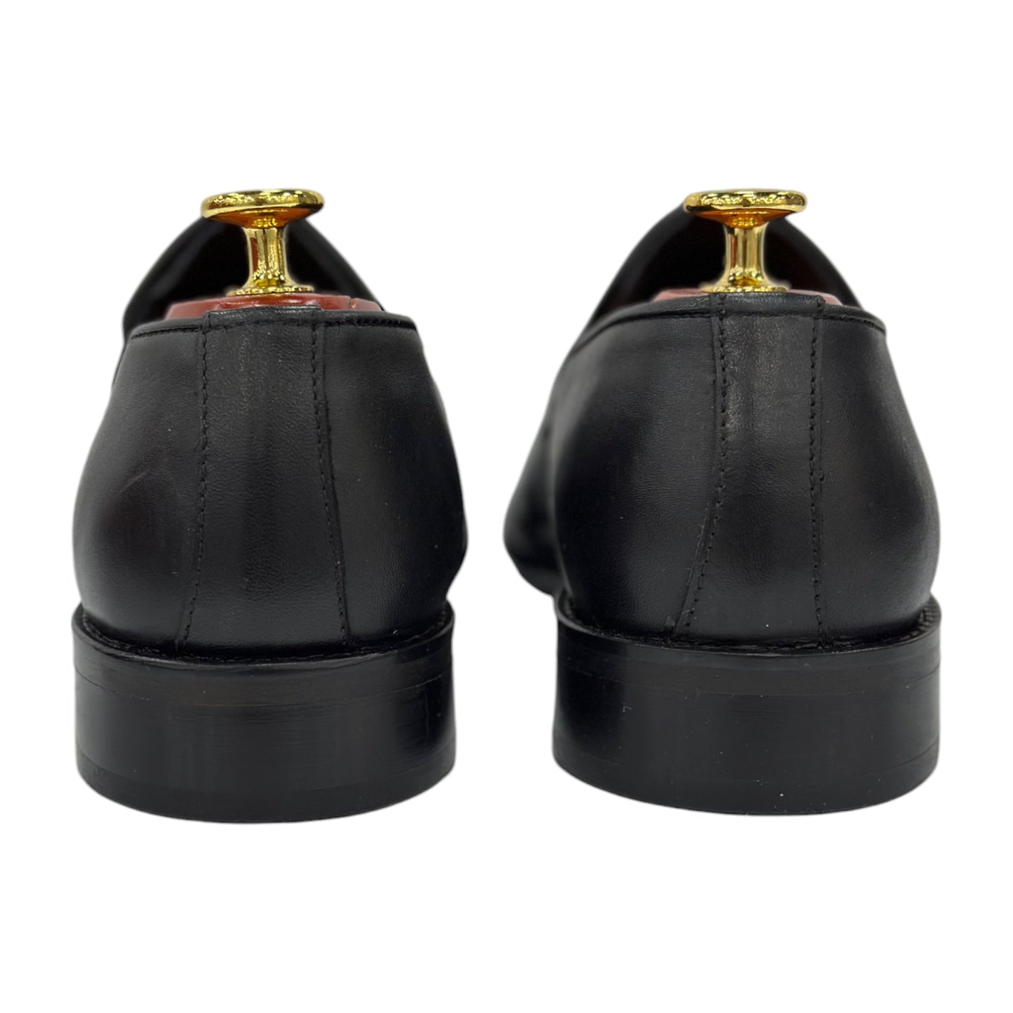 Black Dress Shoes , made with high quality leather with chrome metal details -4628