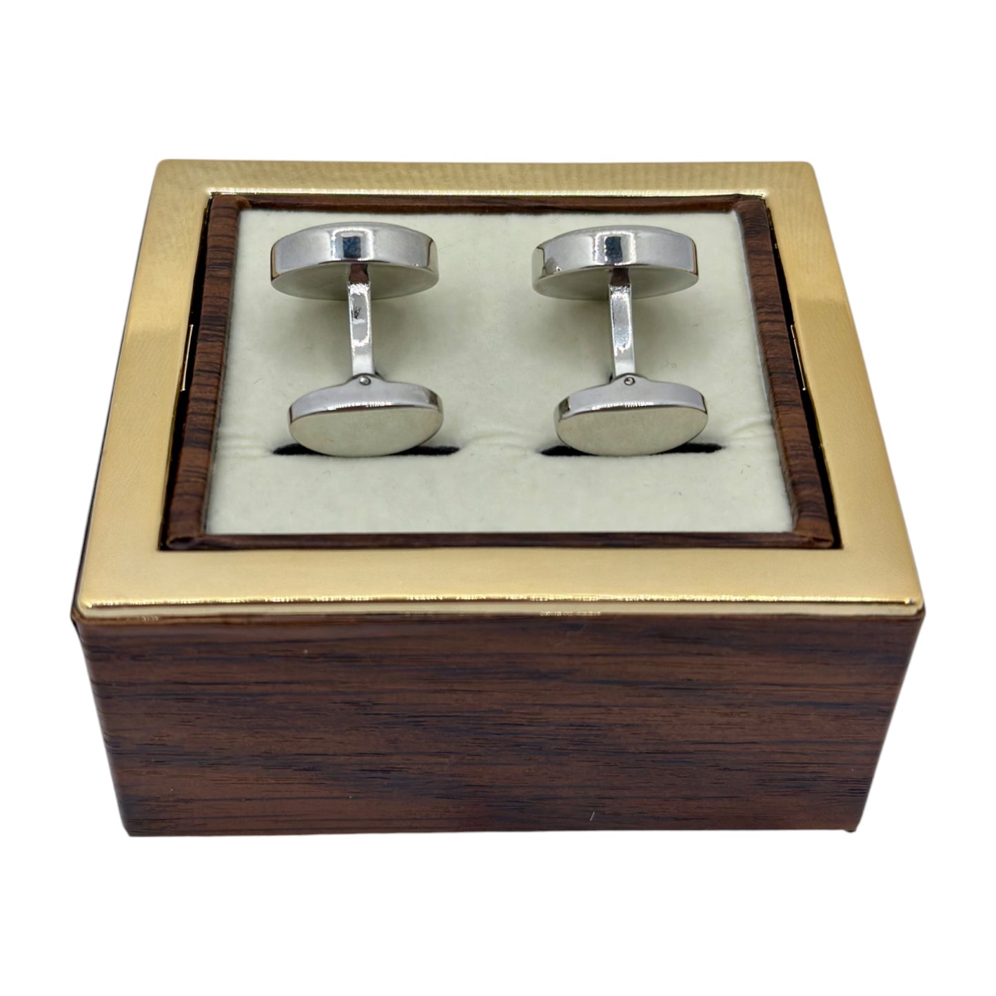 Shiny Round Round Istanbul Fashion Cufflinks with Silver, Blue, and Light Gold - 29