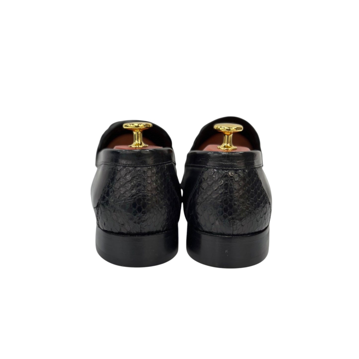 Shiny Black-Dress Shoes-With Detailed Textured Leather -3107