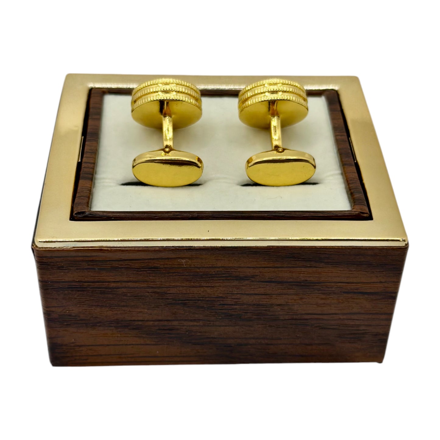 Luxury Round Istanbul Fashion Cufflinks Detailed Black and Rose Gold- 21