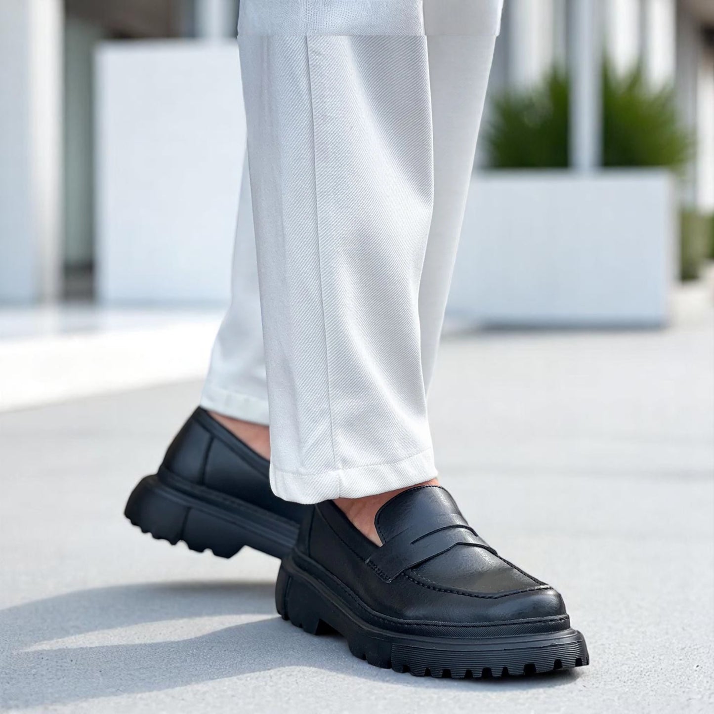 Matte Black - Height Increase - Men Casual Shoes -  B-217