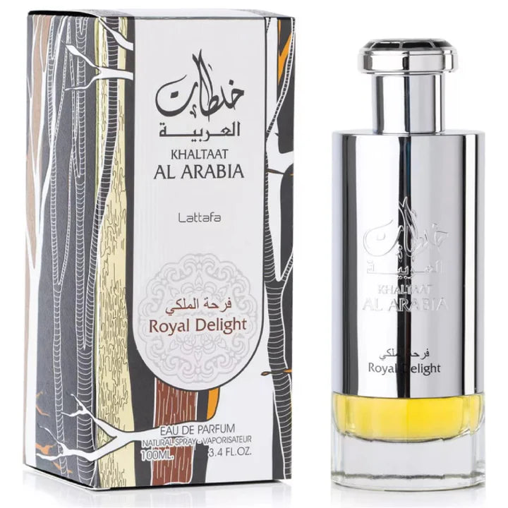 Khaltat Al Arabia Royal Delight (Silver) Eau de Parfum for Men-3.4 oz / 100 ml