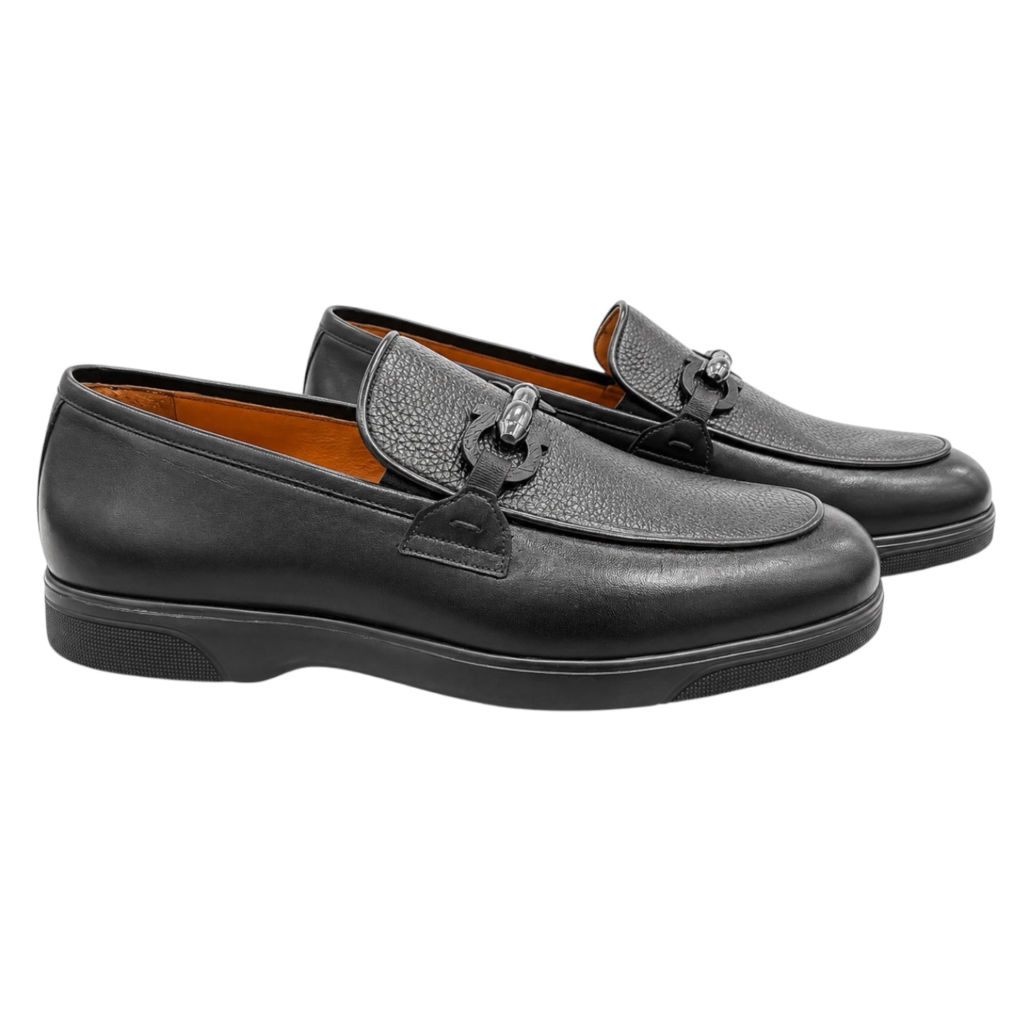 Premium Turkish Leather -  Black IF. Shoes with Black Hardware- 8073