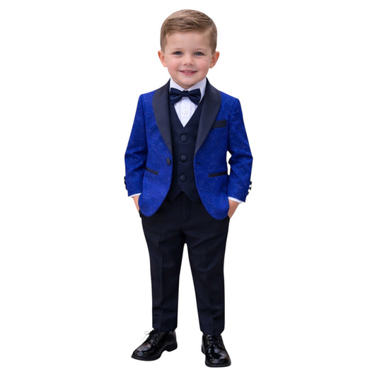 Kids Full Suit - Royal Blue  Sparkly Jacket, Vest, and Pants