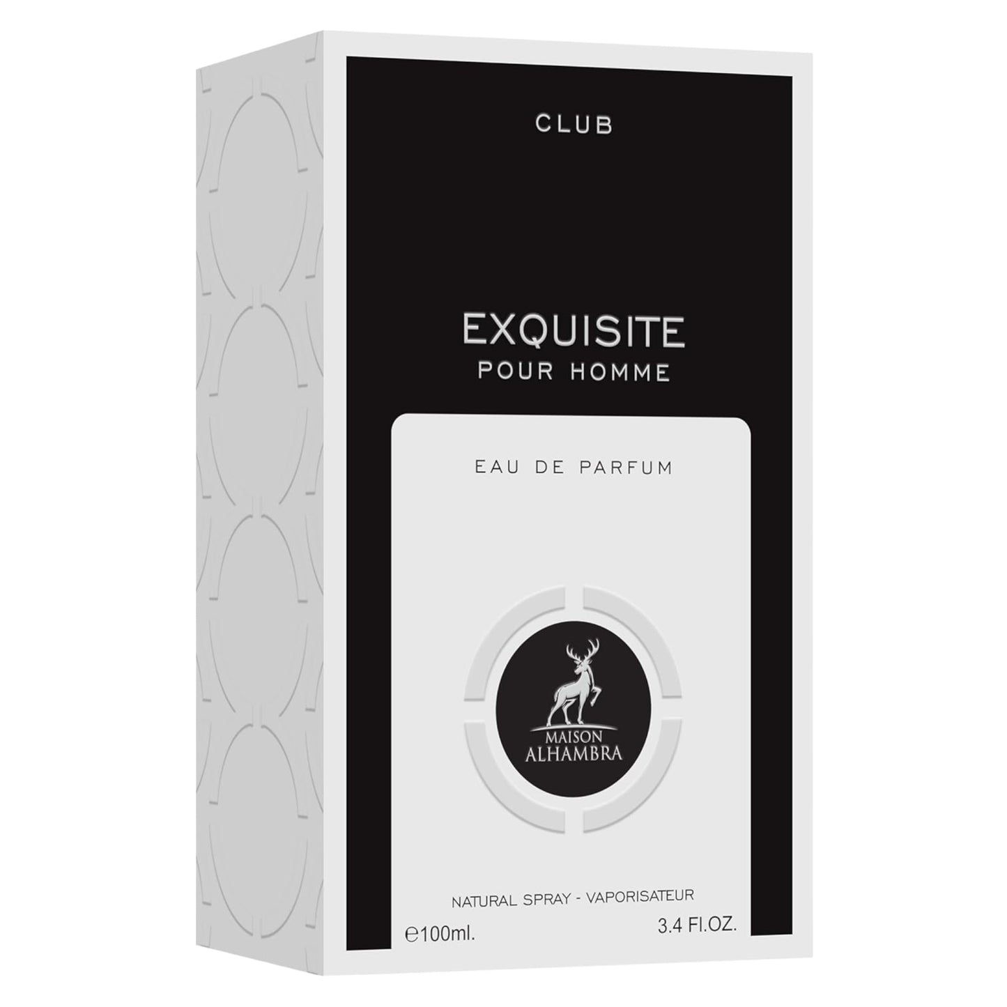Maison Alhambra Exquisite Club Pour Homme Eau De Parfum Spray -  3.4 Ounce / 100 ml