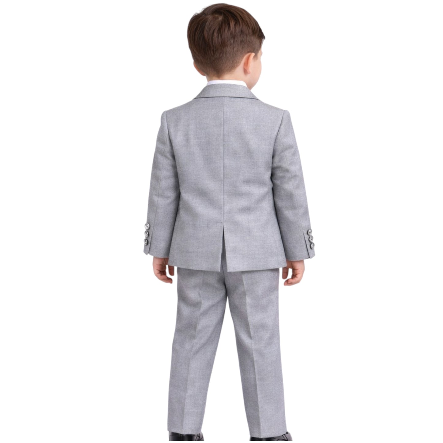 Kids Full Suit -  Gray Jacket, Paired with Vest, and Pants