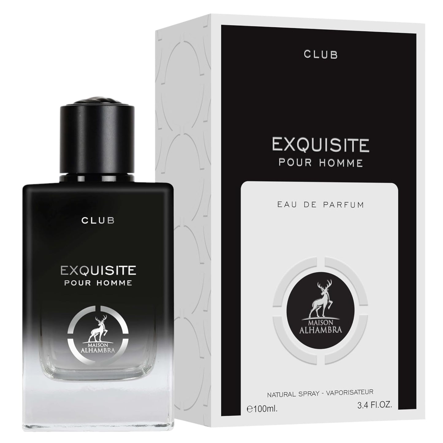 Maison Alhambra Exquisite Club Pour Homme Eau De Parfum Spray -  3.4 Ounce / 100 ml