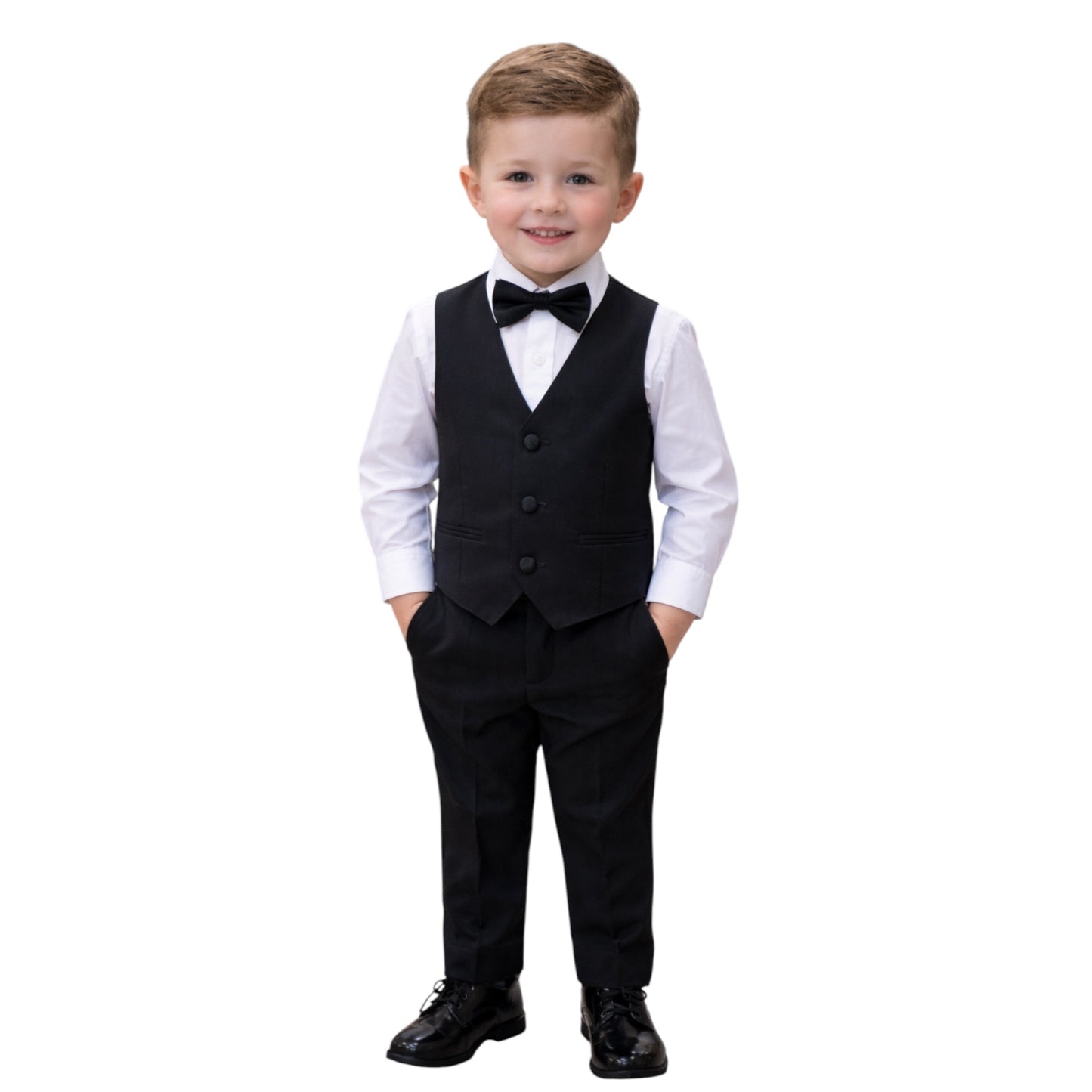 Kids Full Suit - Black Sparkly Jacket, Vest, and Pants