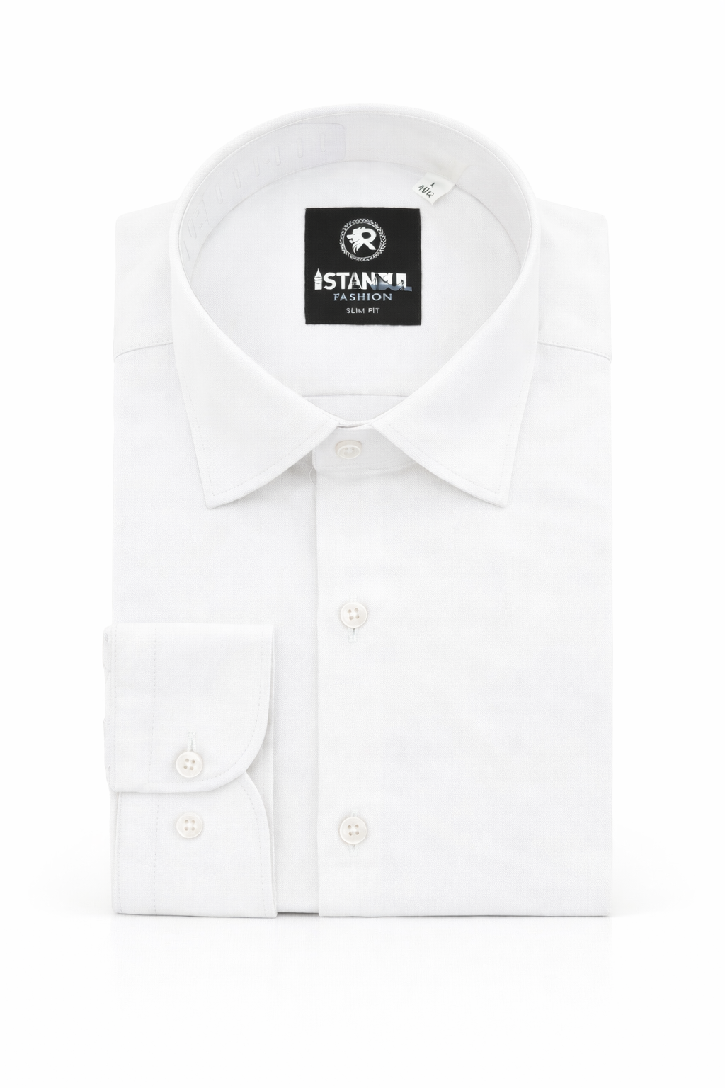 White - Men Long Sleeves  Formal Solid, Dress Shirt in Slim Fit  Style