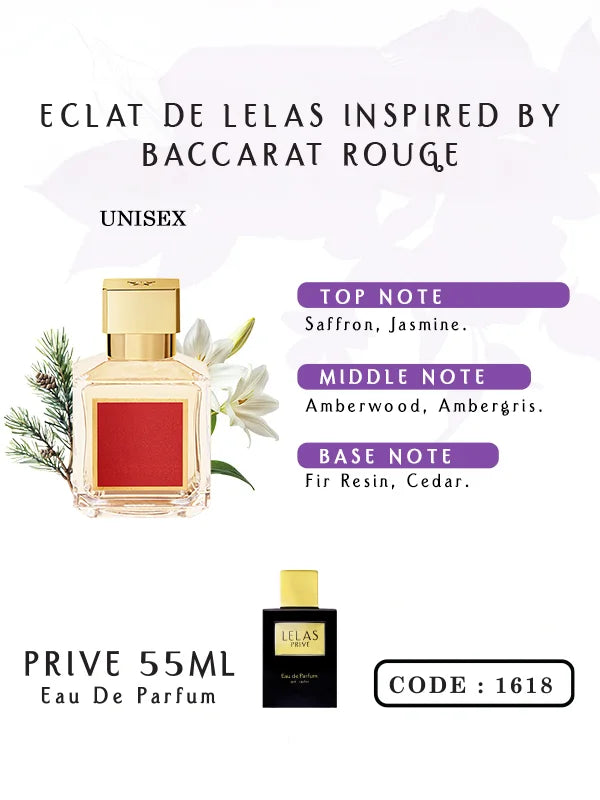Prive - Eclat De Lelas Inspired By Baccarat Rouge- EDP –  55ML