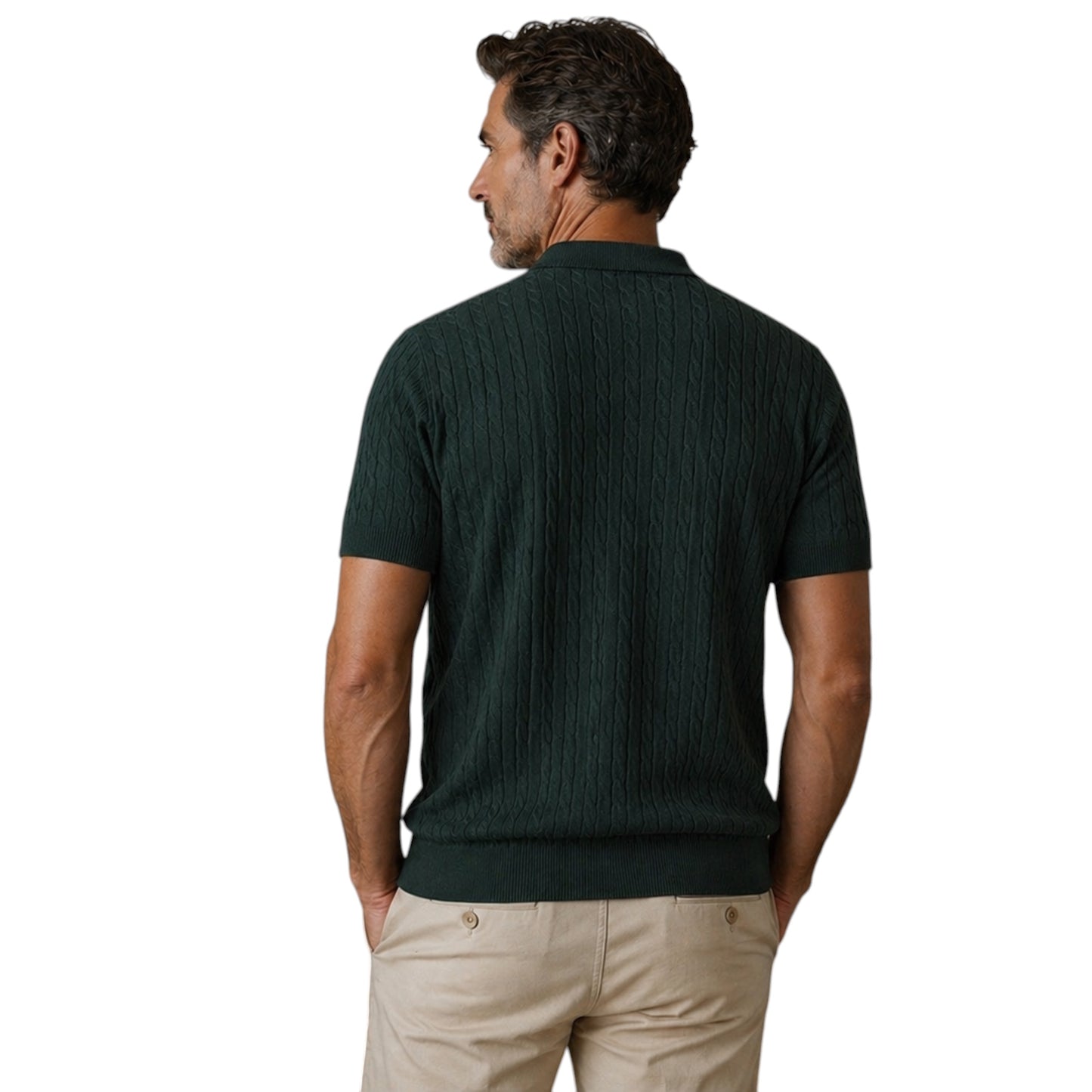 Refined Zip Polo - Deep Green