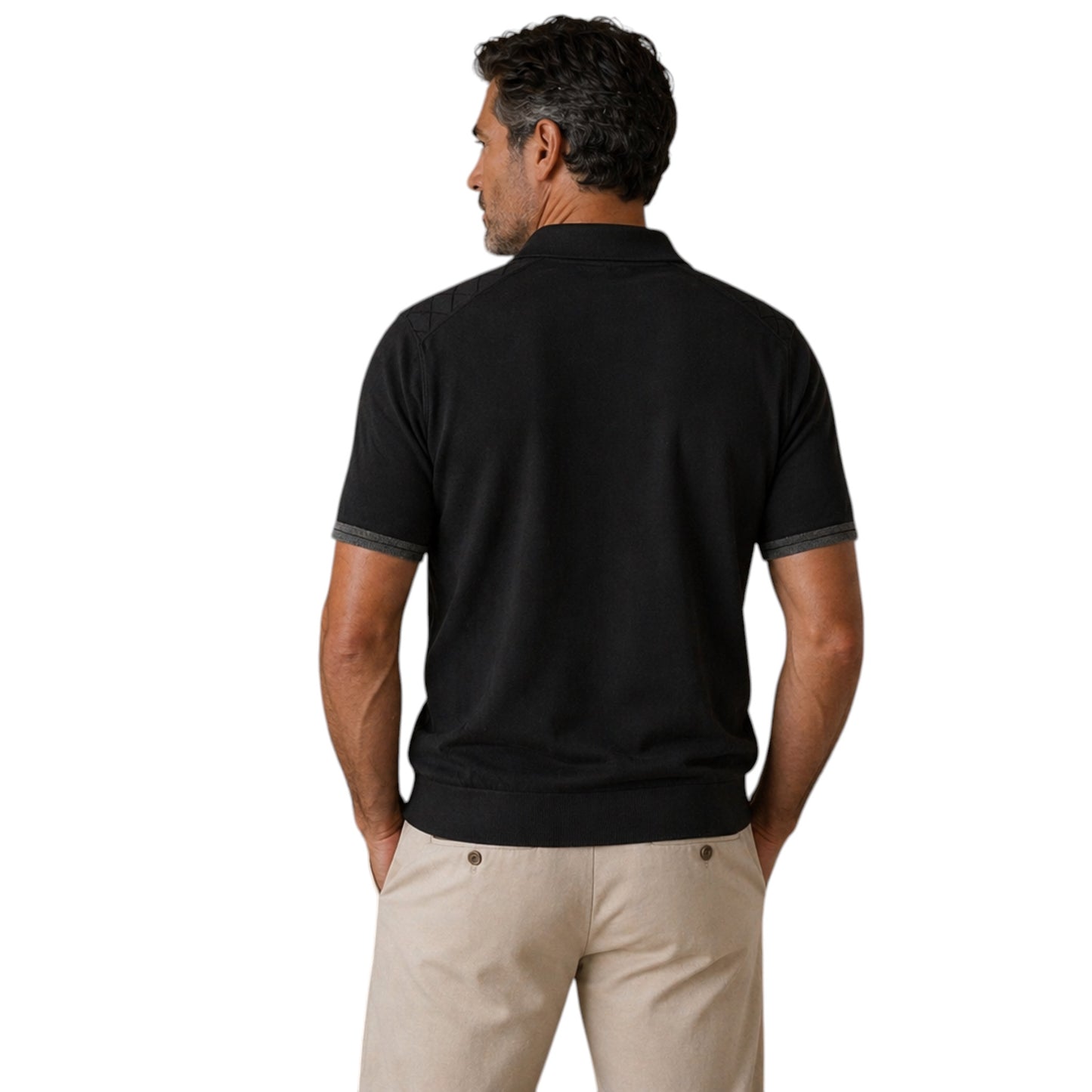 Refined Zip Polo - Black