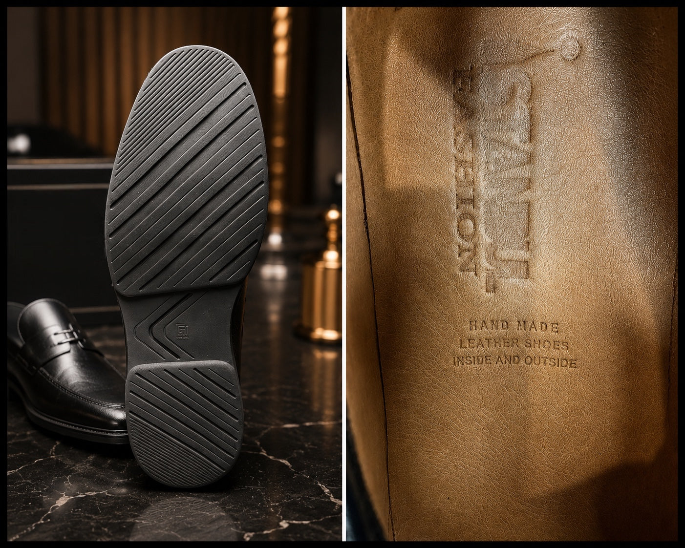 Premium Turkish Leather -  Black IF. Shoes with Silver Hardware- 3784