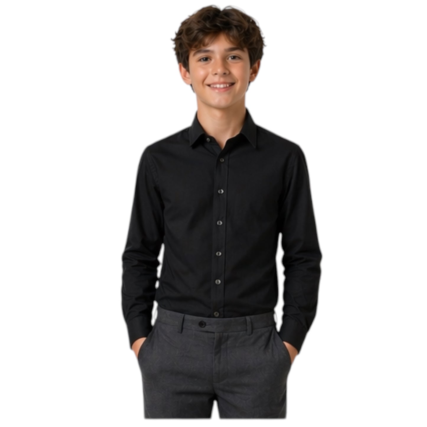 Kids Button Down Shirt - Black