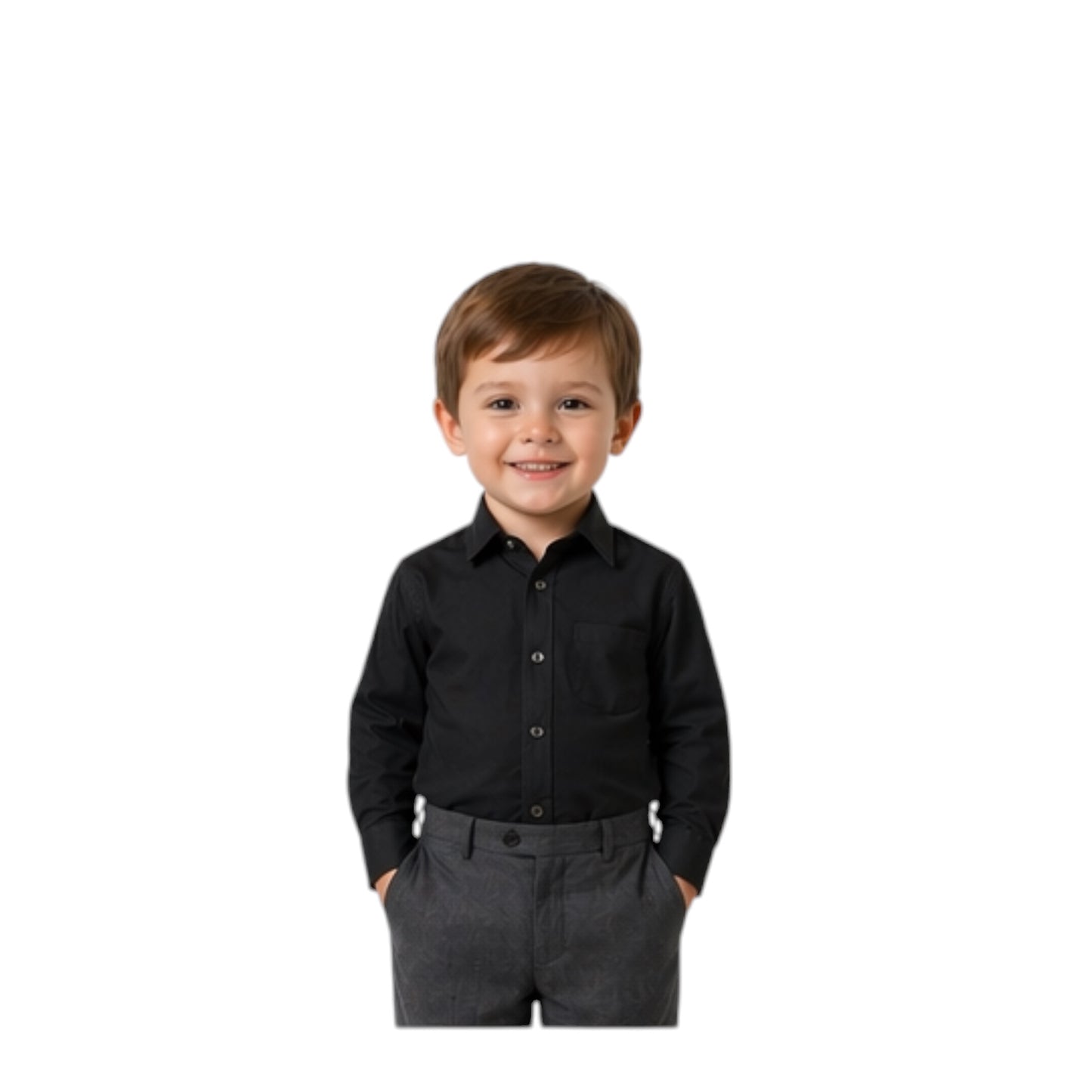 Kids Button Down Shirt - Black