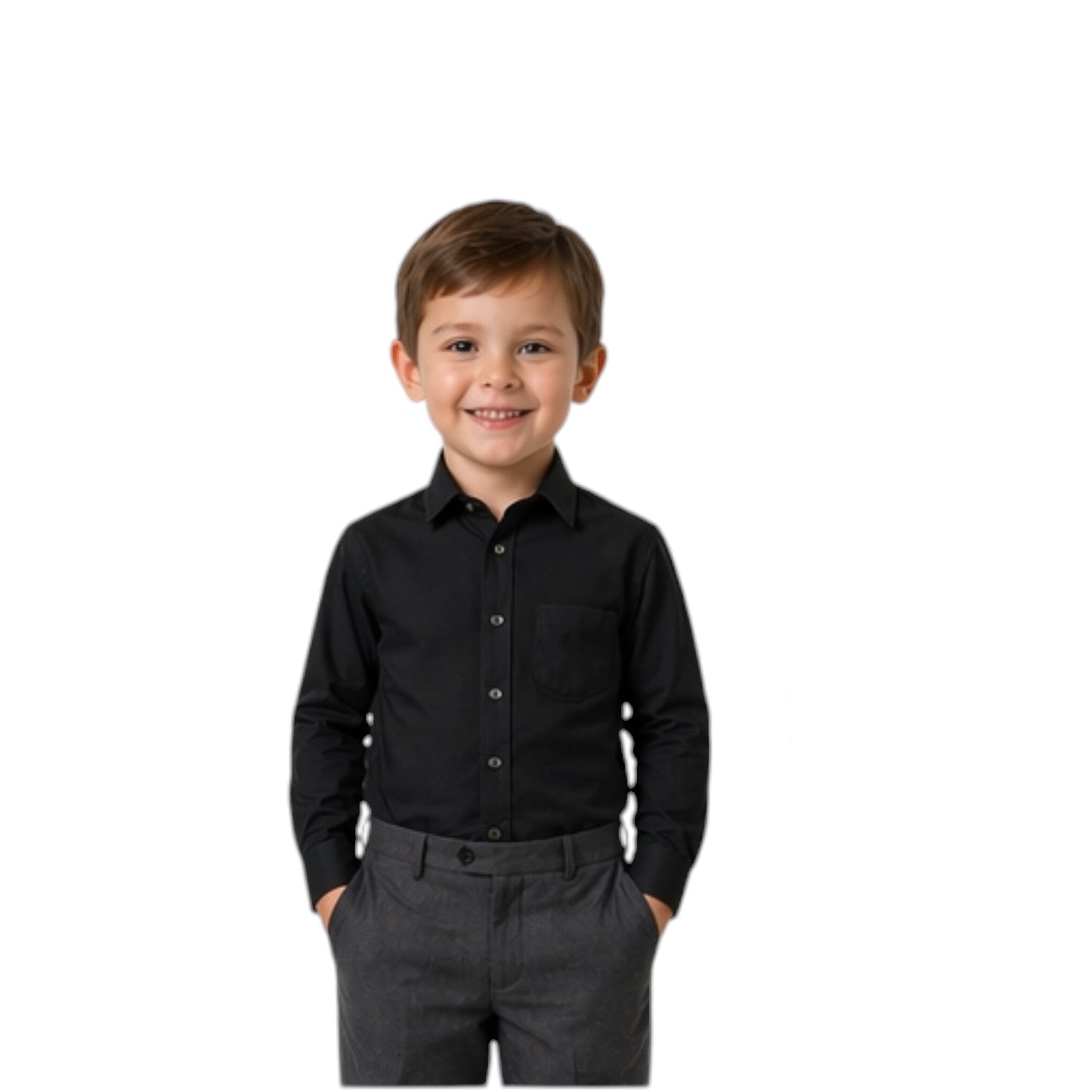 Kids Button Down Shirt - Black