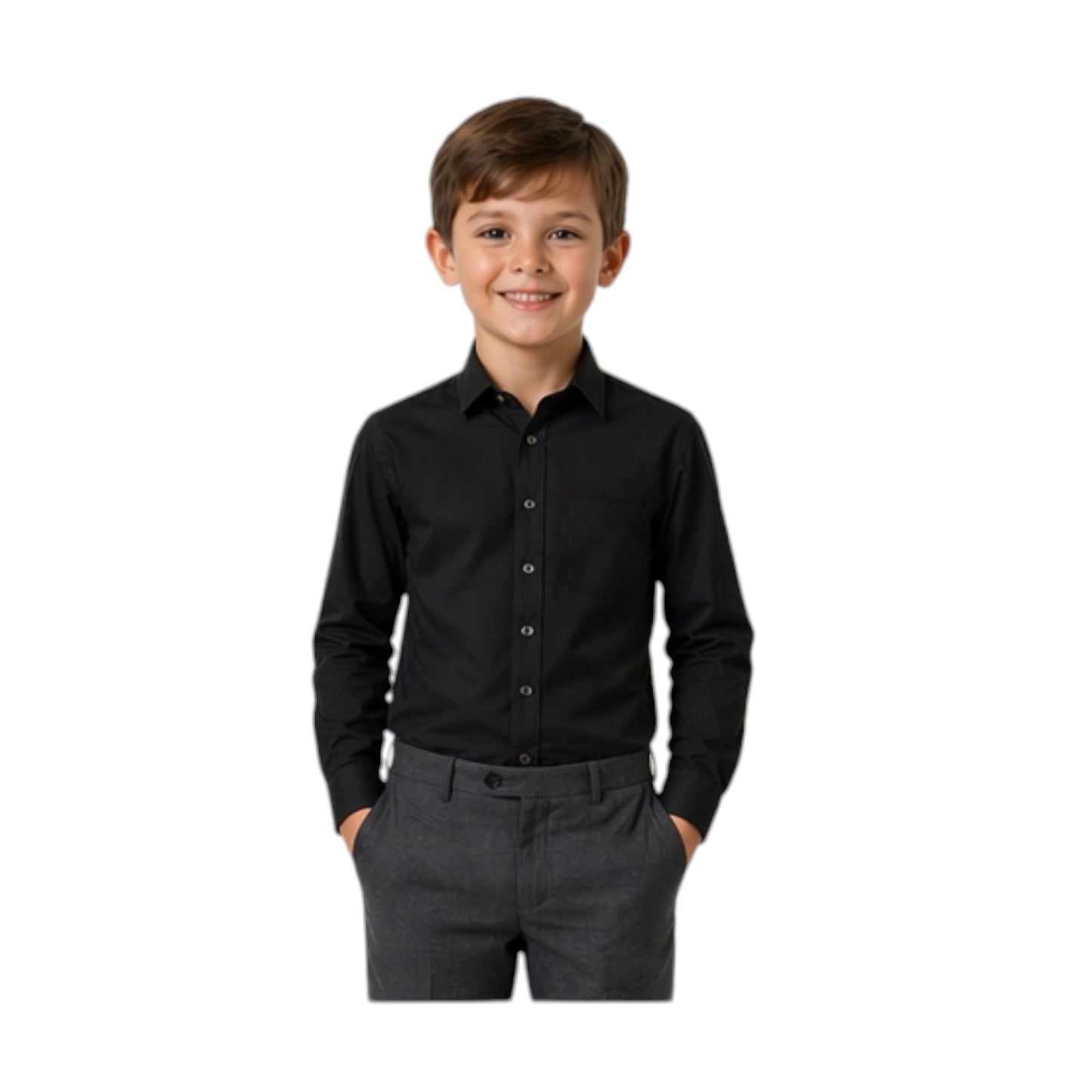 Kids Button Down Shirt - Black