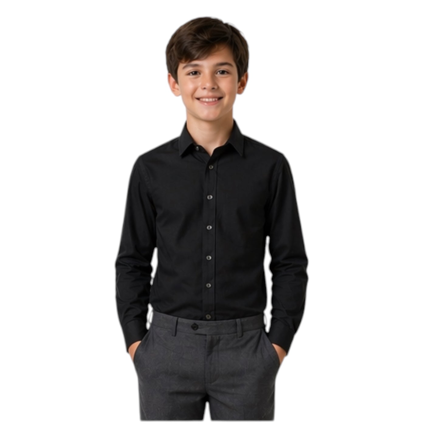 Kids Button Down Shirt - Black