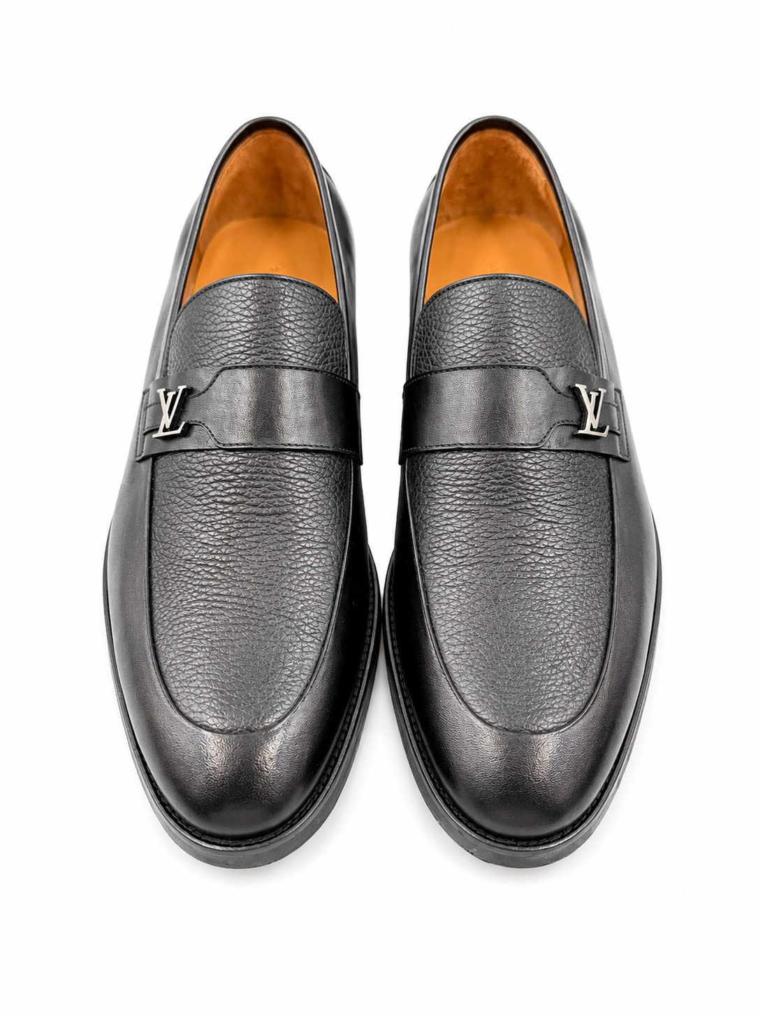 Premium Turkish Leather -  Black  IF. Shoes with Silver Pin - 7950
