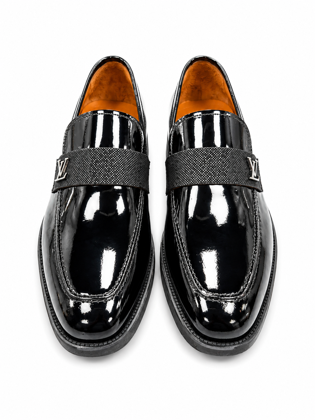 Premium Turkish Leather -  Black  IF. Shoes with Glossy Finish and Detailed Stitch- 3477