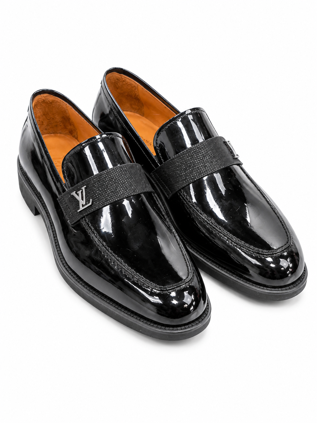 Premium Turkish Leather -  Black  IF. Shoes with Glossy Finish and Detailed Stitch- 3477