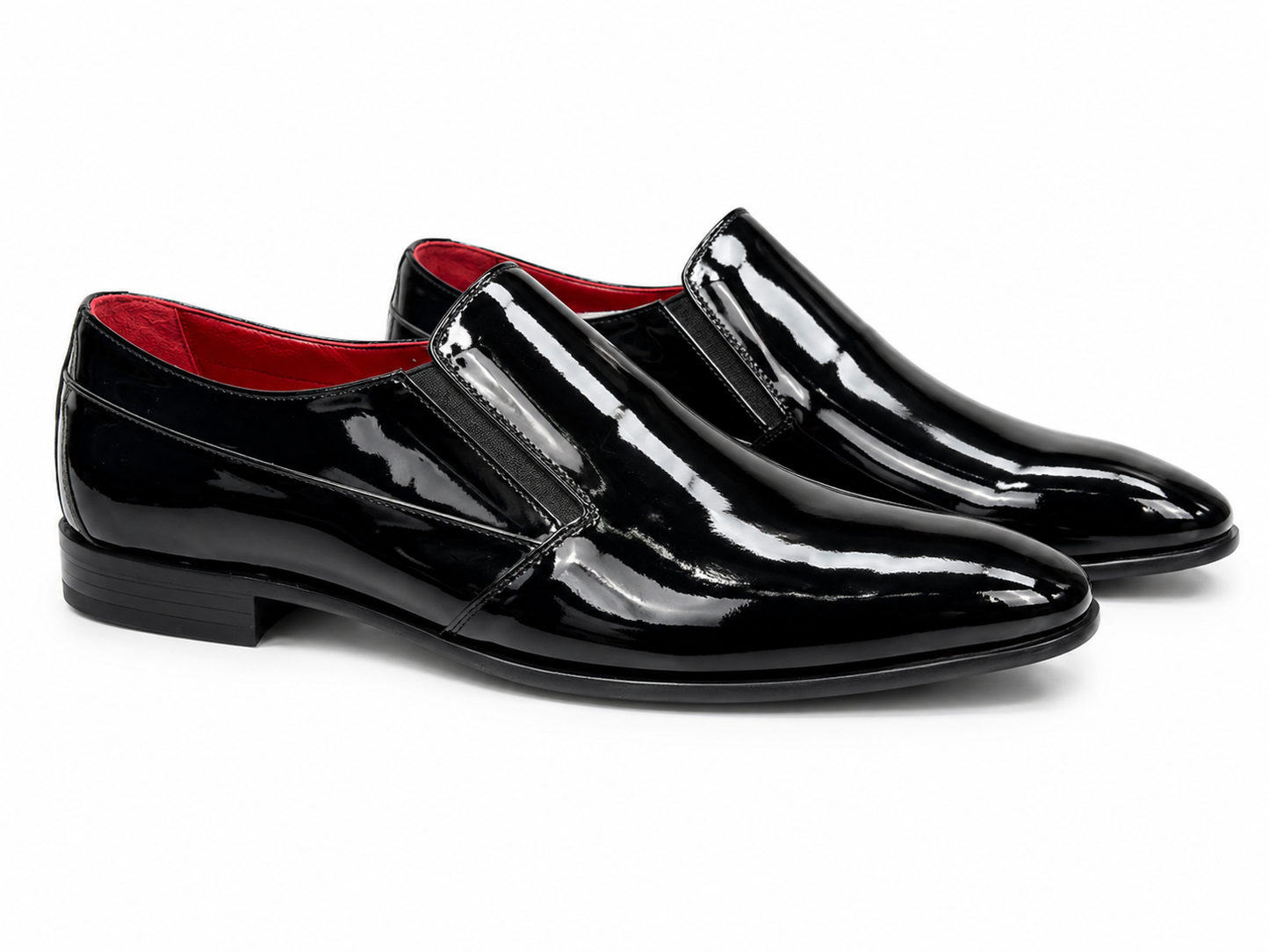 Black Istanbul Fashion by Raad Red Bottom Shoes With Shiny Finish-746