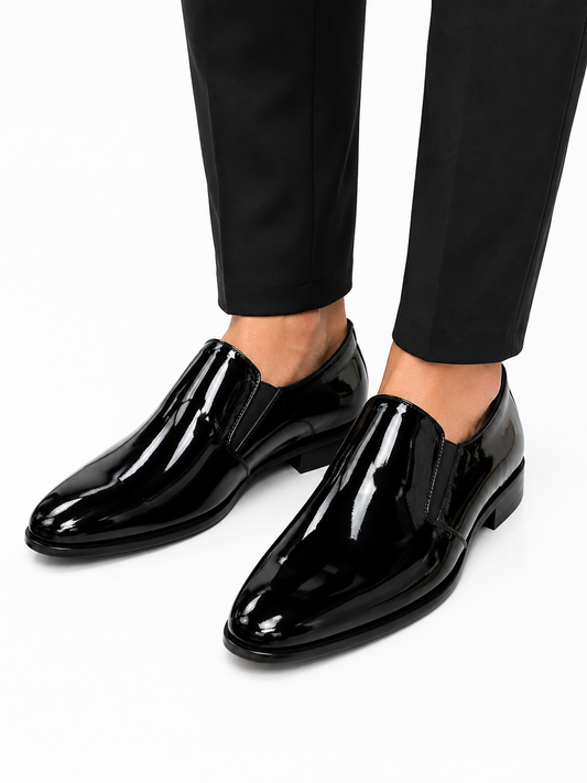Black Istanbul Fashion by Raad Red Bottom Shoes With Shiny Finish-746