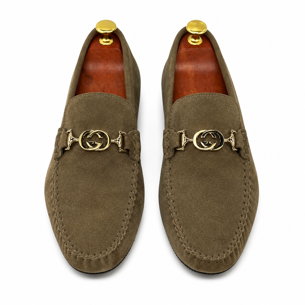 Velvet  Beige  Slip On -Rubber Bottom--Silver Finish Metal Details-134 5671
