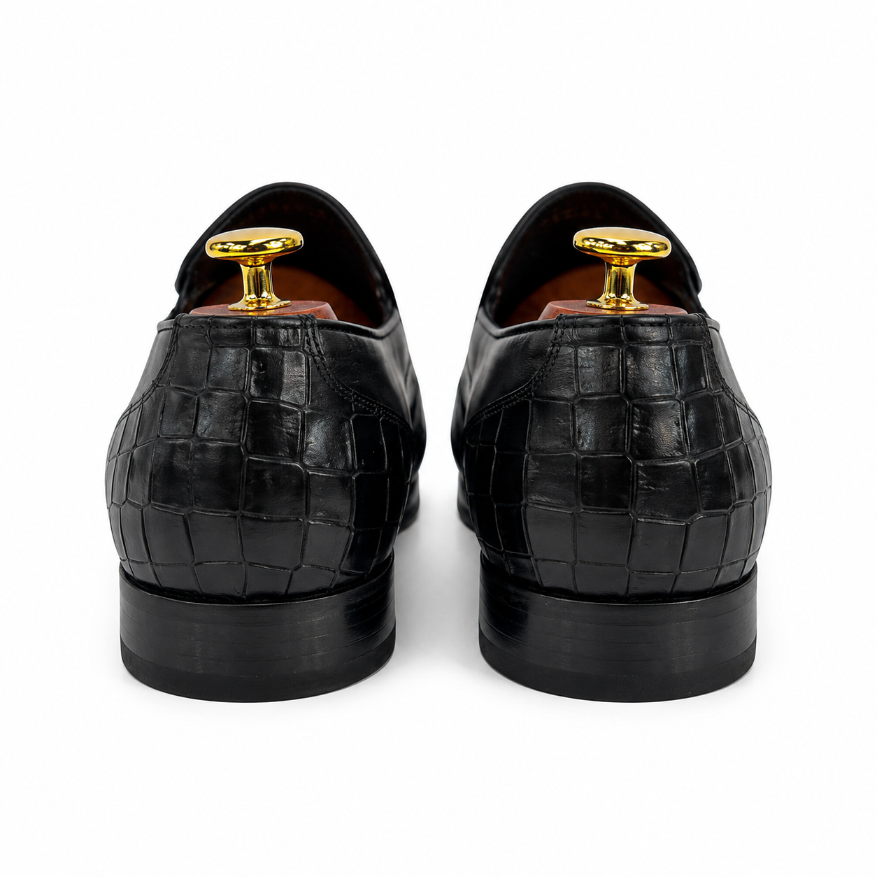 Black Dress Shoes with Textured Detailing made with Hight Quality Leather to Give it A Luxury Finish- 376608-16