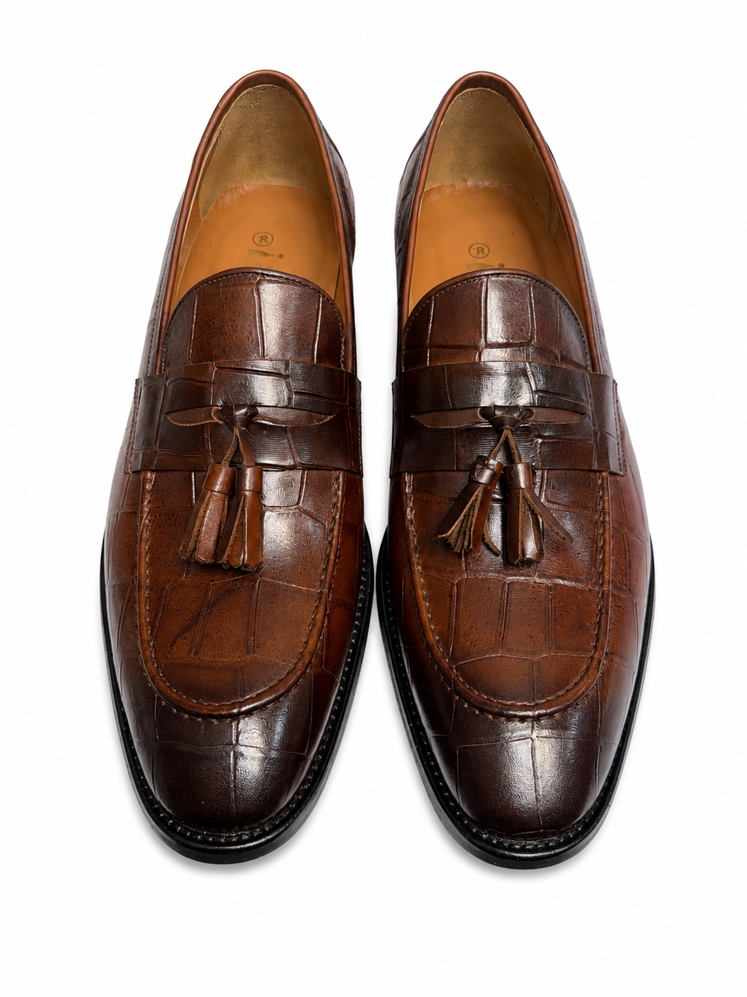 Brown Istanbul Fashion by Raad Red Bottom Shoes With Unique Textured Leather -602