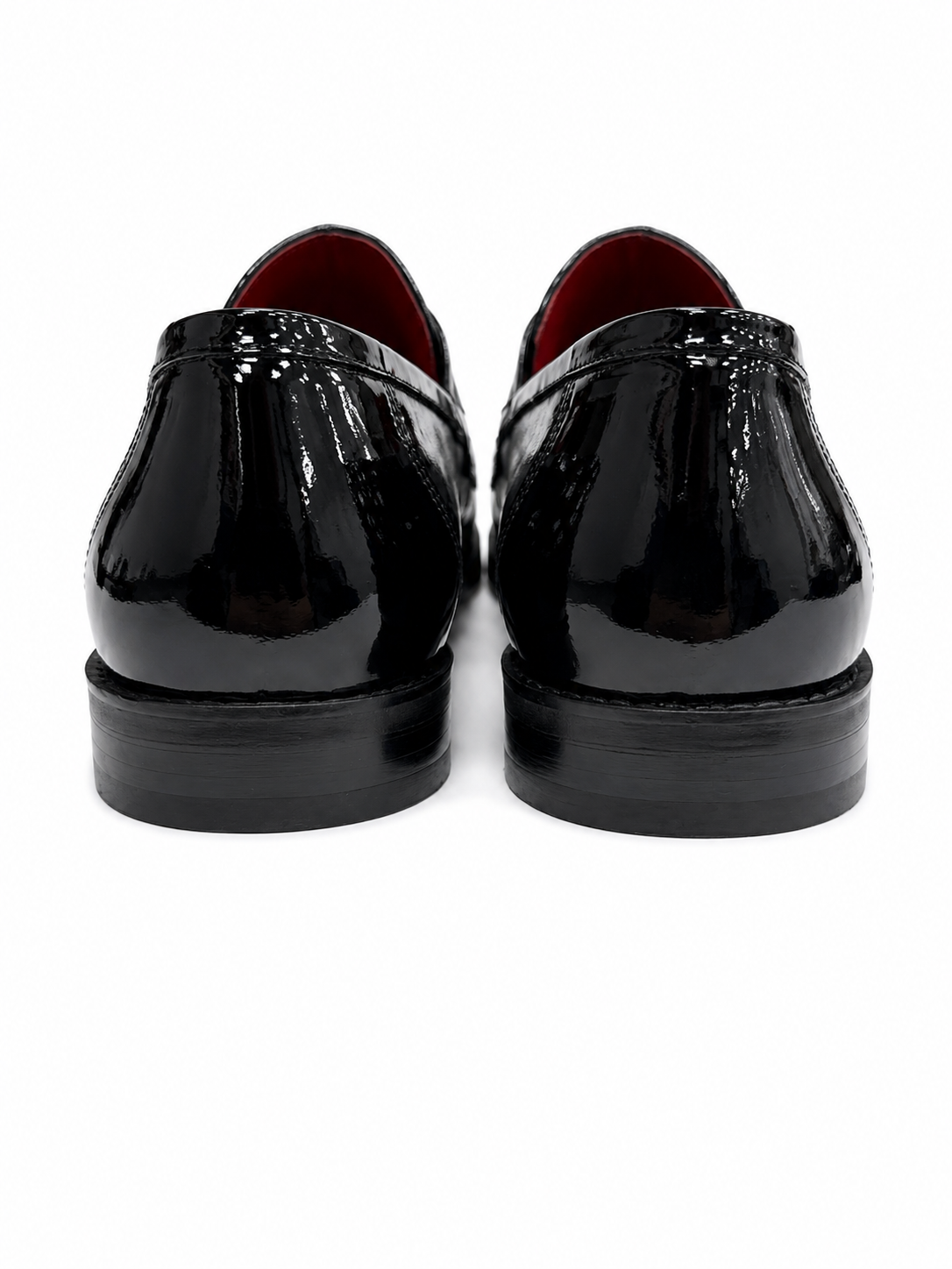 Black Istanbul Fashion by Raad Red Bottom Shiny Shoes With Unique Detailed Leather- 447