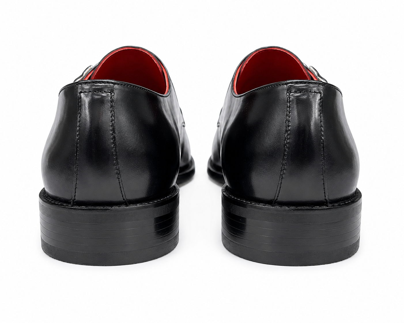 Black Istanbul Fashion by Raad Red Bottom Mat Shoes With Unique Detailed side Buckle-3052