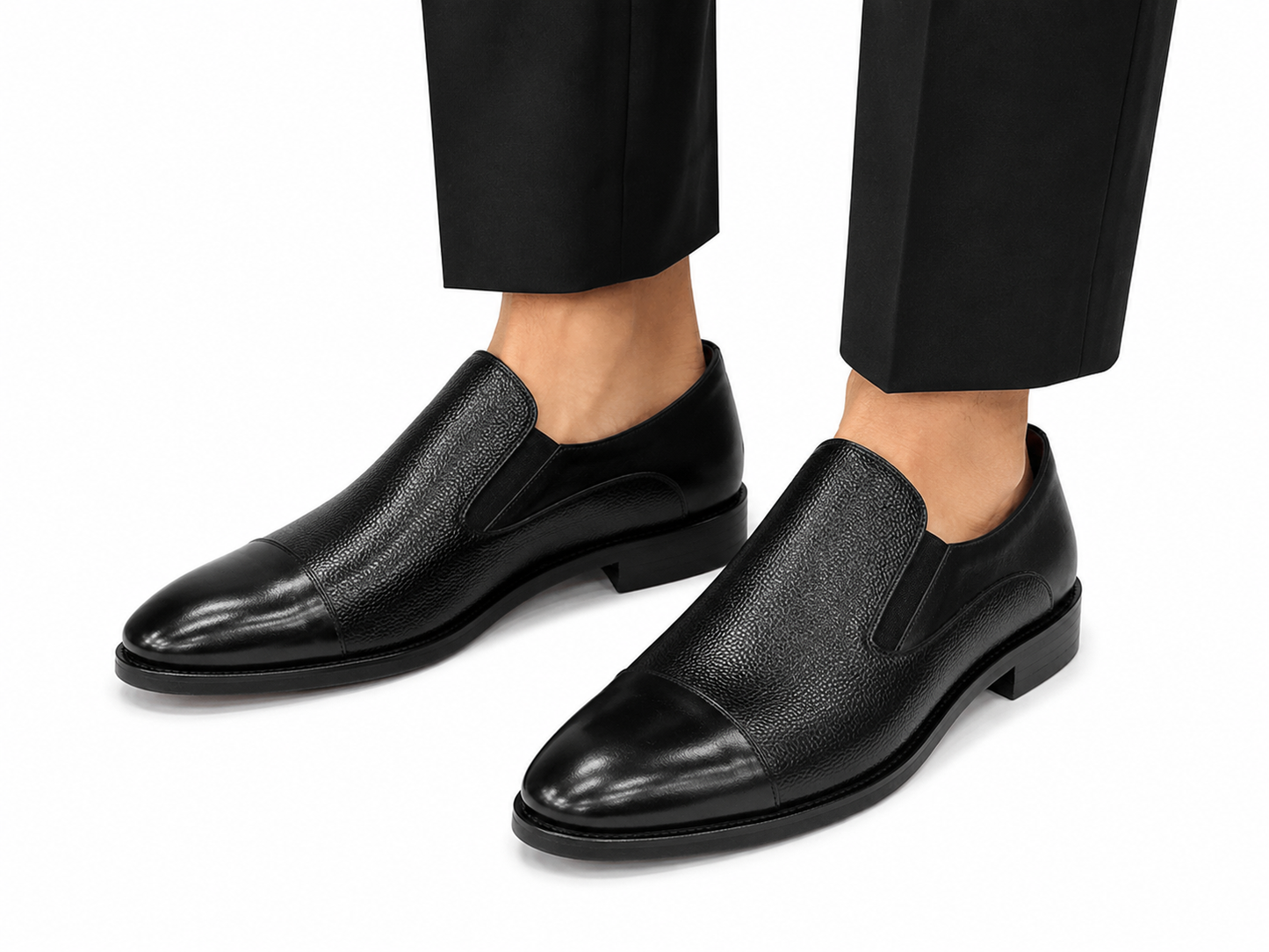 Black Istanbul Fashion by Raad Red Bottom Shoes With Combination of Mat and Glossy Finish-603