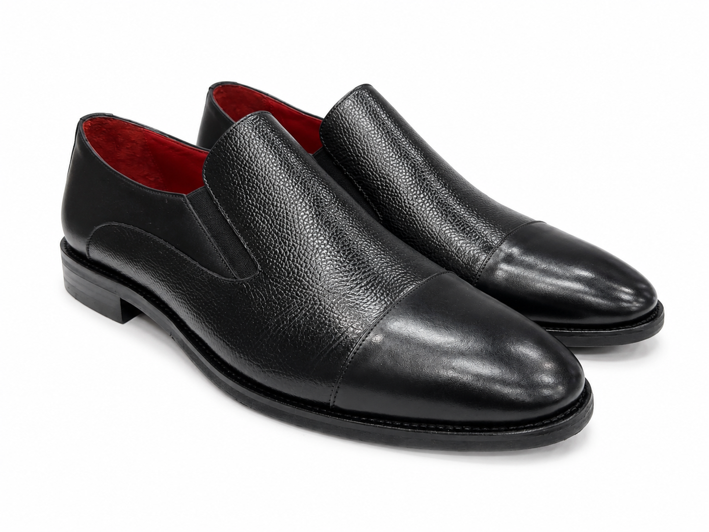 Black Istanbul Fashion by Raad Red Bottom Shoes With Combination of Mat and Glossy Finish-603