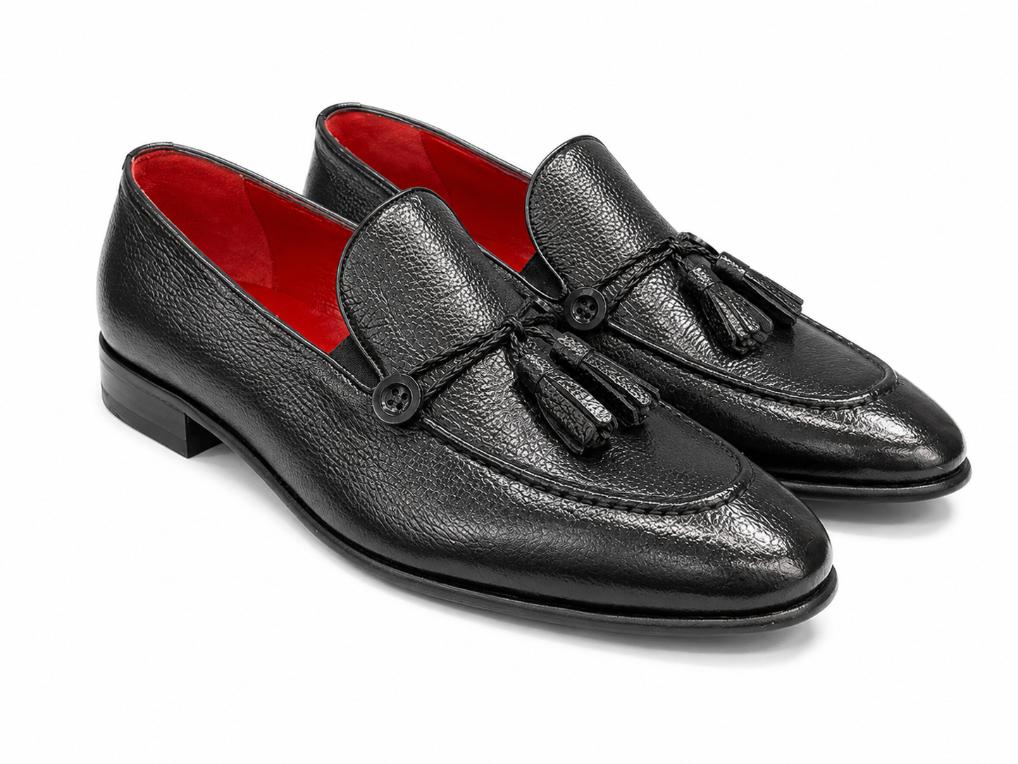 Black Istanbul Fashion by Raad Red Bottom Shoes With Black Rope-1508