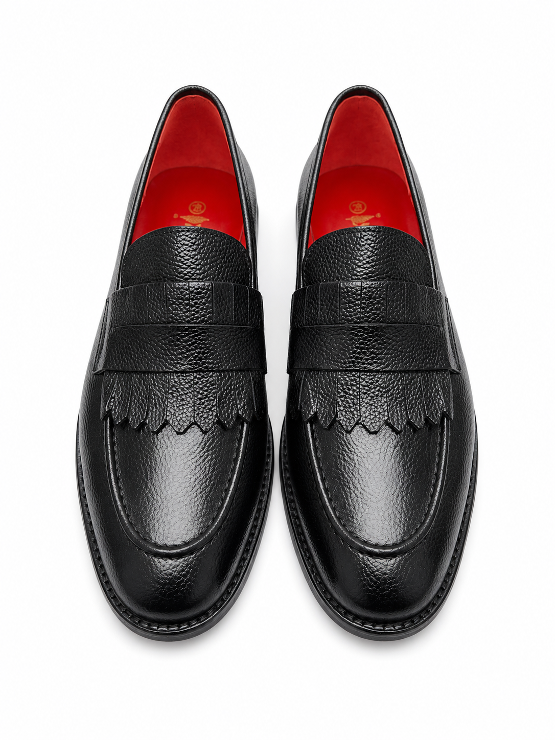 Black Istanbul Fashion by Raad Red Bottom Leather Shoes With Classy Detailing-3045