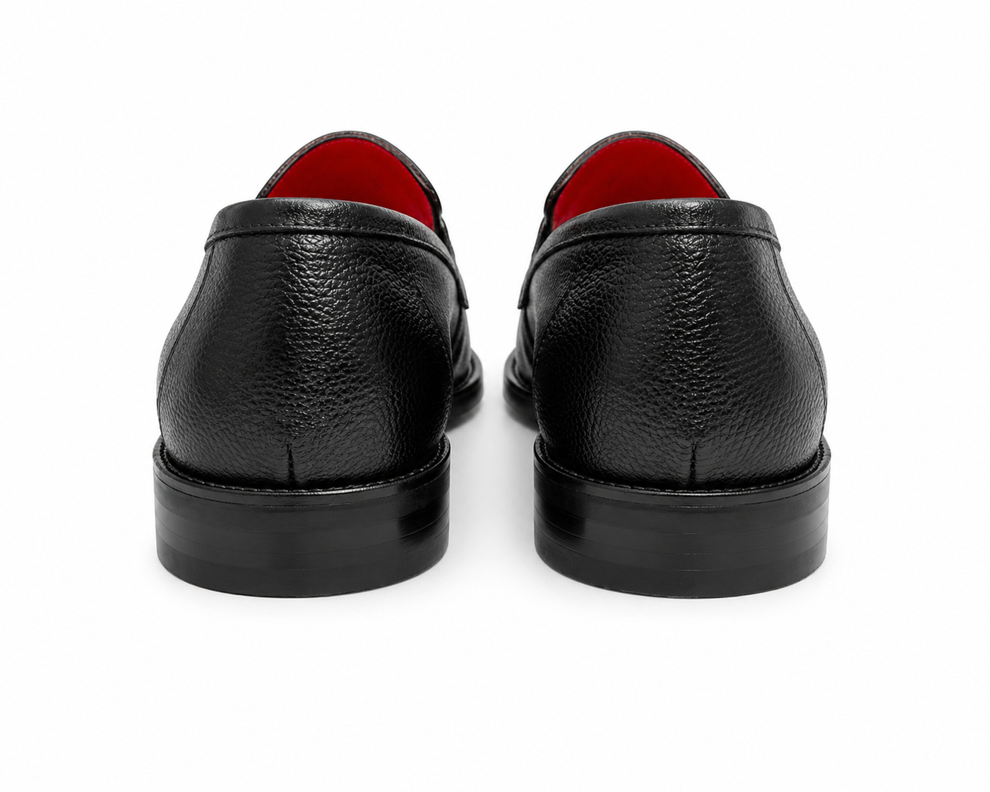 Black Istanbul Fashion by Raad Red Bottom Leather Shoes With Classy Detailing-3045