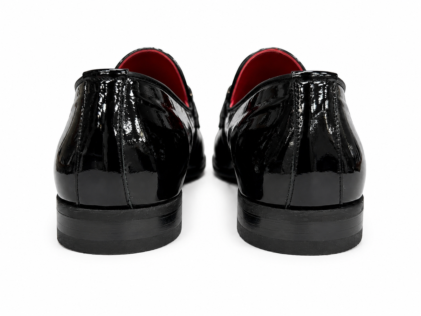 Black Istanbul Fashion by Raad Red Bottom Shoes With Gold details on Velvet Surface-1530