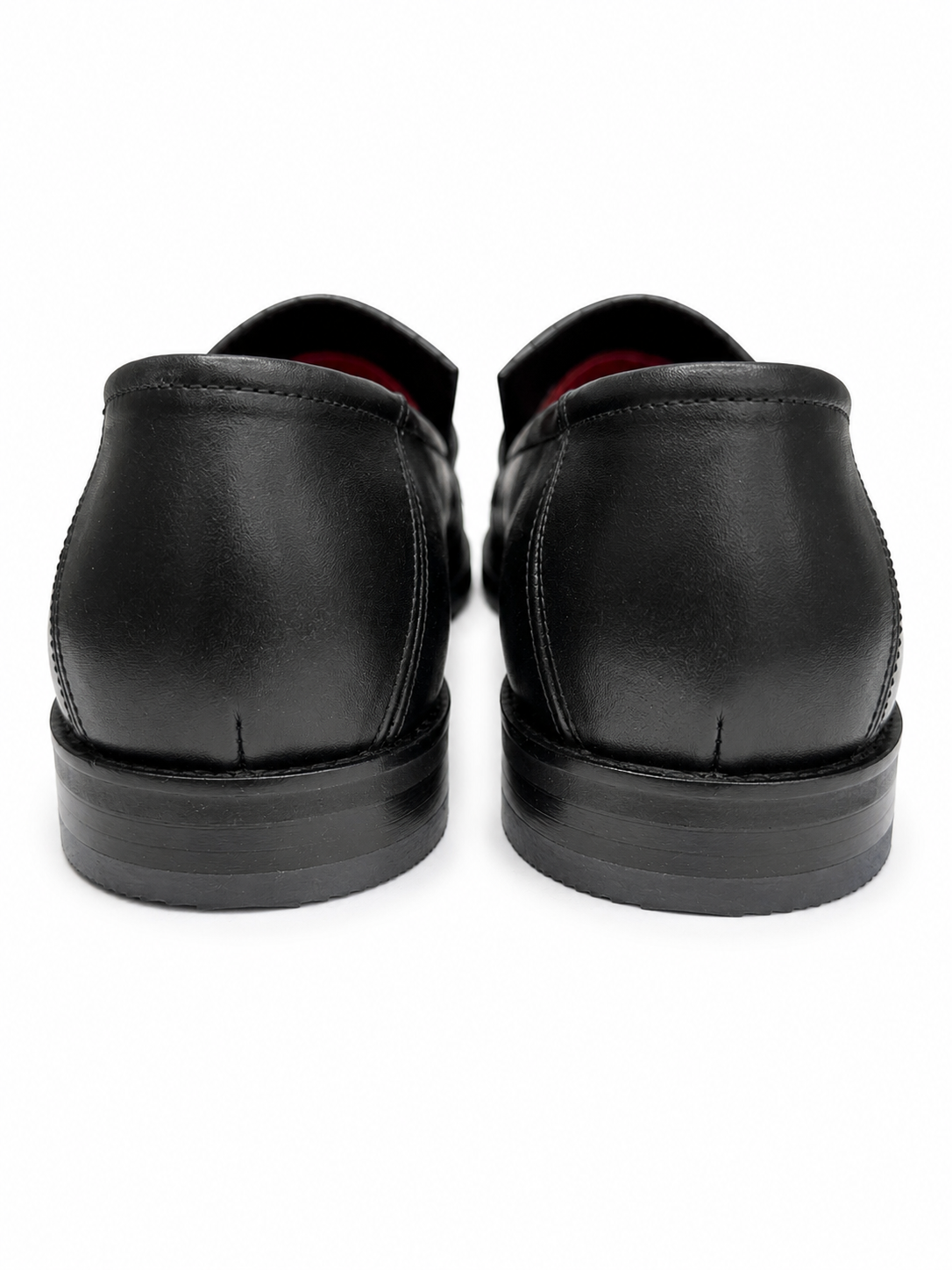 Black Istanbul Fashion by Raad Red Bottom Shoes With Unique Matte Leather and Chrome Finish Metal-901