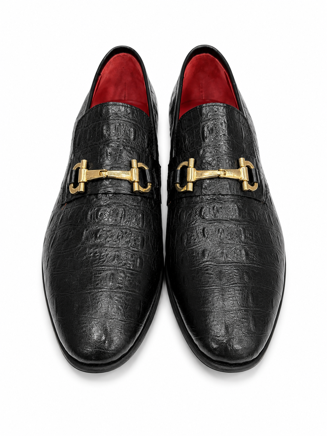 Black Istanbul Fashion by Raad Red Bottom Shoes With Gold Buckle-997