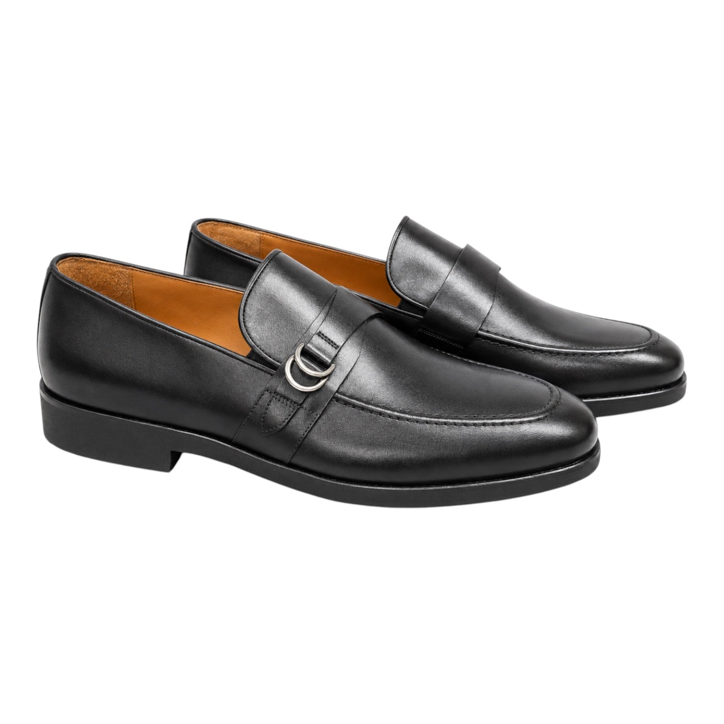 Premium Turkish Leather -  Black with Silver Hardware  IF. Shoes - 2118