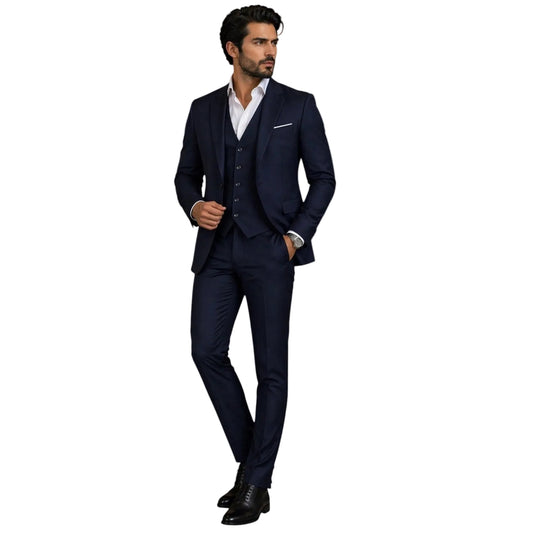 Classy 3 Pieces Suit -Navy