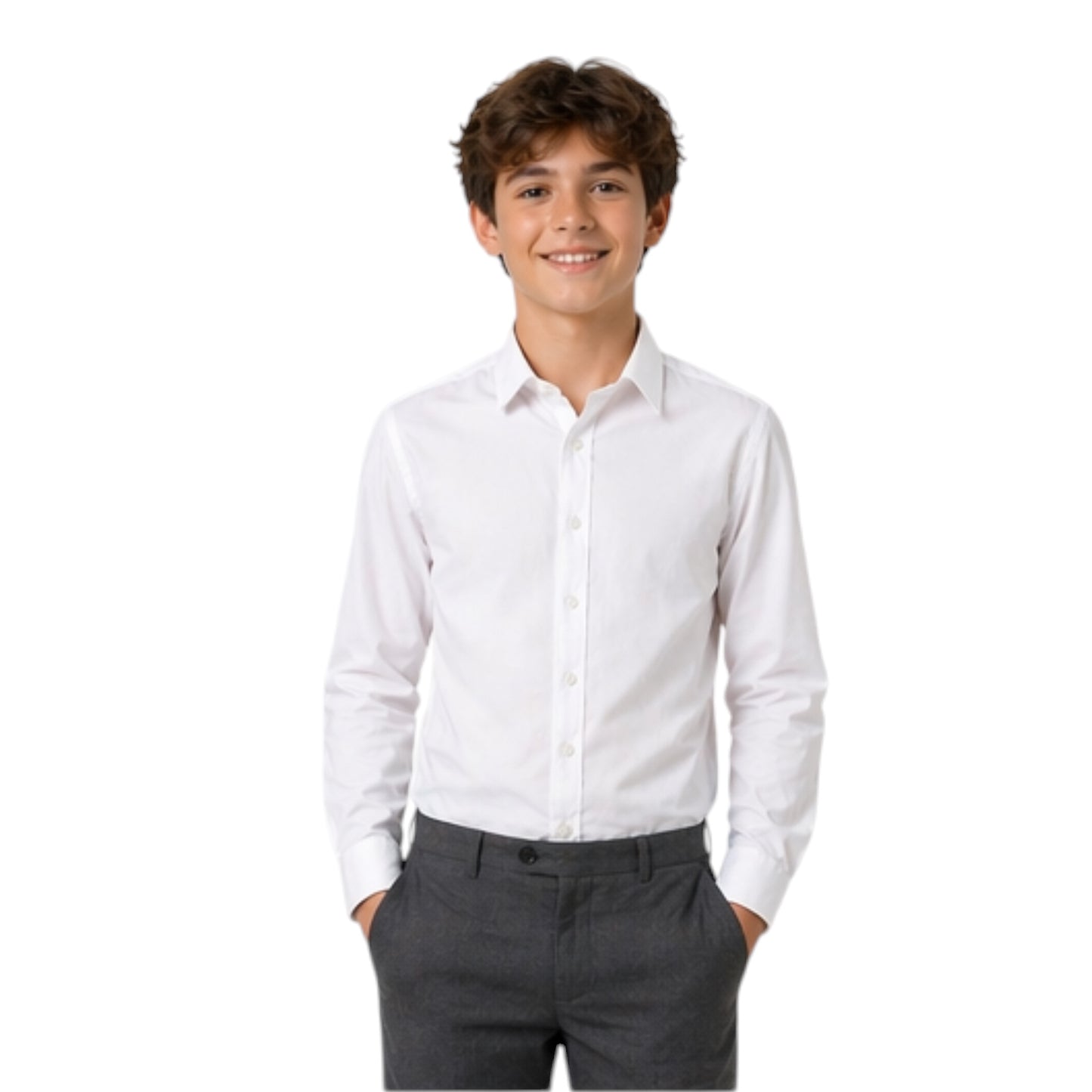 Kids Button Down Shirt - White